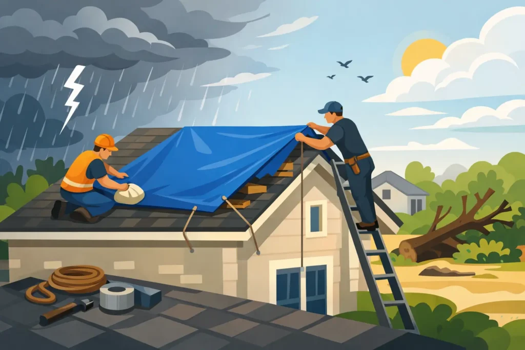 7 Emergency Roof Tarp Steps After a Storm